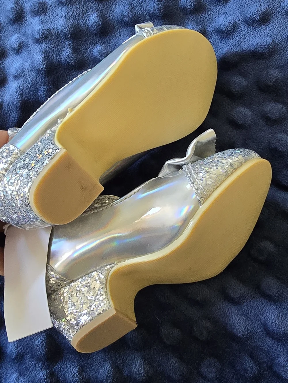 Disney Silver Girls Ariel Dress Shoes with Shell Charm